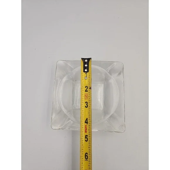 Vintage Anchor Hocking Clear Glass Square Ashtray 4 1/2" Perfect - Picture 2 of 5